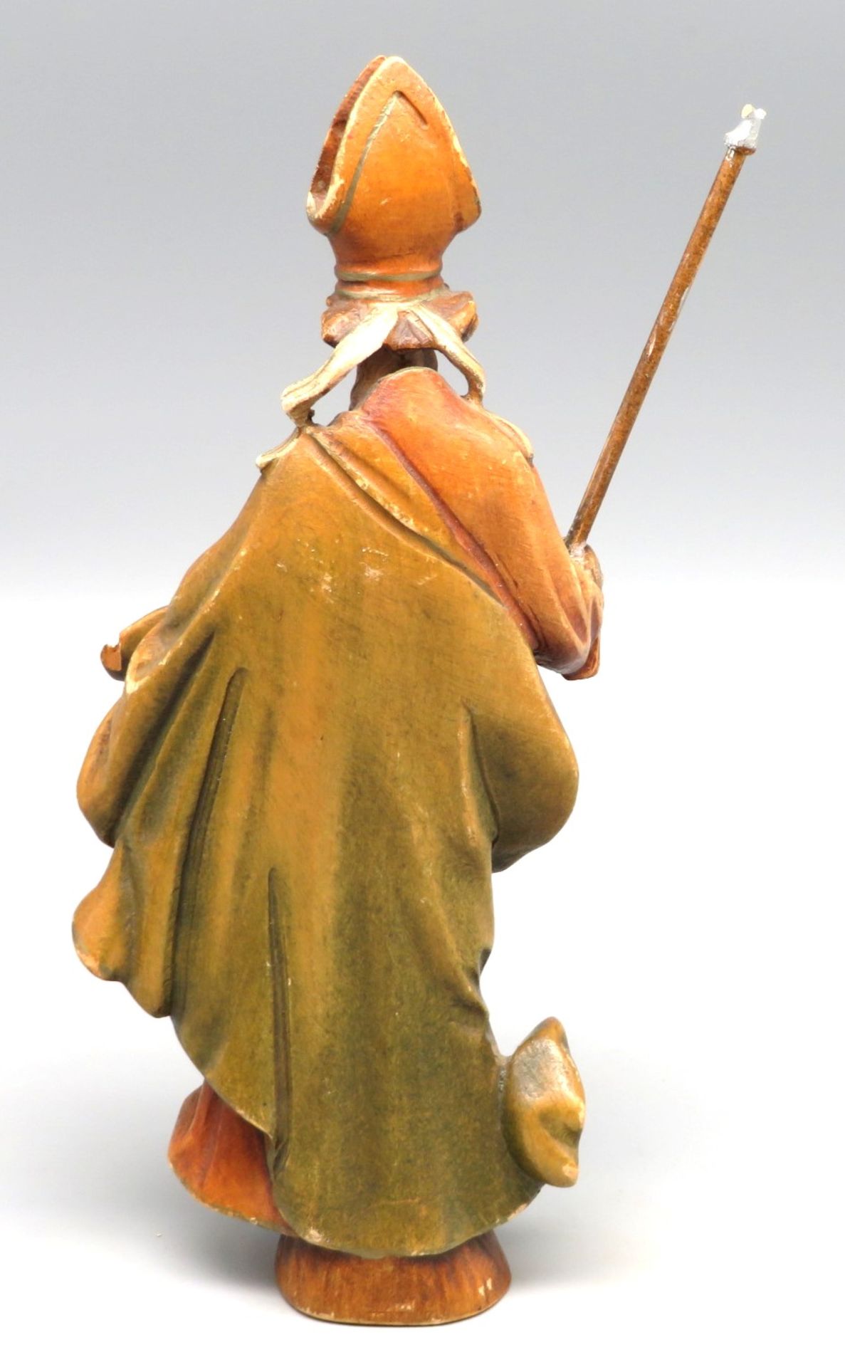 Statuette des Heiligen Urban, gem. "Eugen Langsel Oberammergau", Holz geschnitzt und farbig gefasst - Bild 2 aus 2