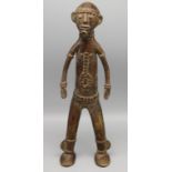 Männliche Ahnenfigur, Afrika, Nigeria, Vere, antik, Bronze, 32,5 x 11 x 7 cm.