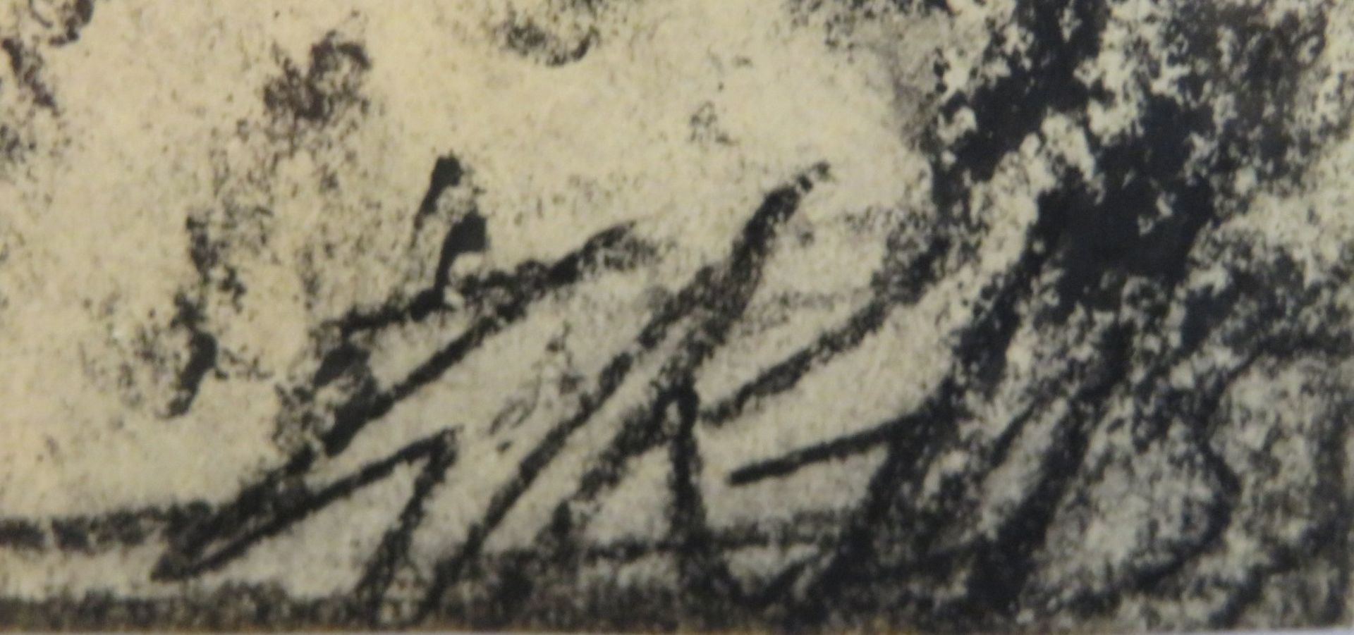 Monogrammist, WK15, "Sitzender", re.u.monogr., Kohlezeichnung, 38 x 26 cm, R. [60,5 x 43 cm] - Image 2 of 2
