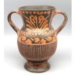 Henkelvase, Griechenland, Ton mit polychromer Bemalung, Ausgrabung, h 19 cm, d 18 cm.