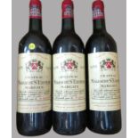 3 Flaschen Rotwein, Château Malescot St. Exupéry Margaux, 1993.