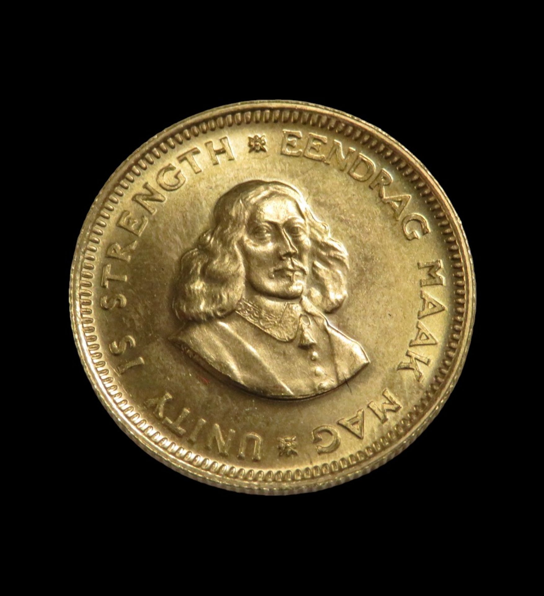 Goldmünze, 1 Rand, Südafrika, 1968, 916,6/000, 4 g, d 1,9 cm. - Image 2 of 2