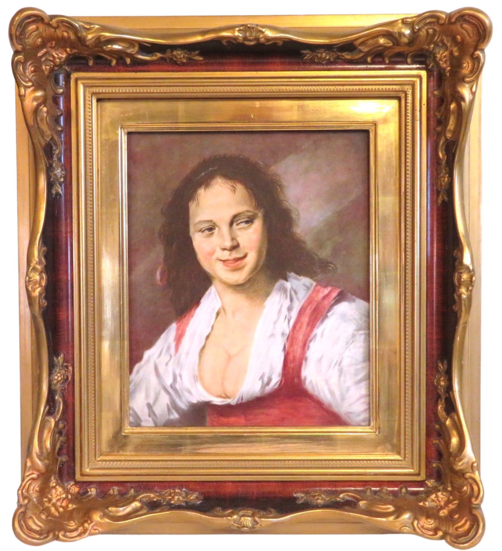 Porzellanmalerei, Rosenthal, Zigeunermädchen von Frans Hals, 30,5 x 25,5 cm, R. [53 x 46 cm] - Bild 2 aus 3