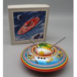 Vintage Blechspielzeug, Westdeutschland, Apollo Space Satellit, Blomer & Schüler, um 1968, Nr. 562,