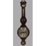 Quecksilber Barometer, England, 19. Jahrhundert, Gehäuse Mahagoni mit Bandintarsien, intakt, l 109