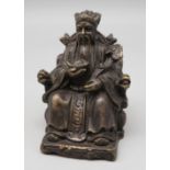 Statue des Tua Pek Kong (Gott des Wohlstands), China, Bronze, 6 x 5 x 4,3 cm.