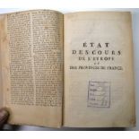 Bd., Roche-Tilhac, L'Abbé de la: Etat des Cours de l'Europe et des Provinces de France. Paris 1784 