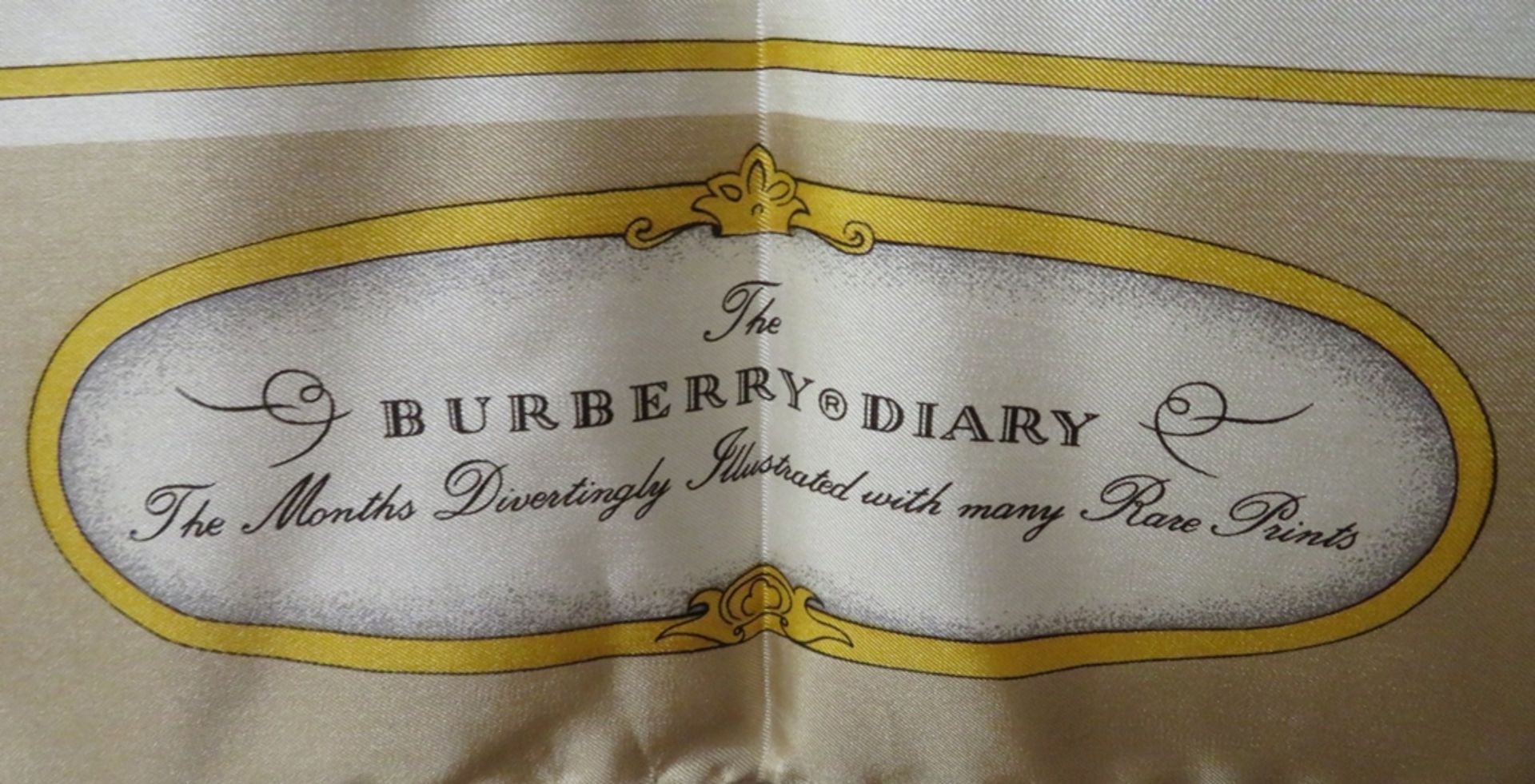 Seidentuch/Carré, Burberry, "The Months Divertingly Illustrated with many Rare Prints", sign., rei - Image 2 of 3