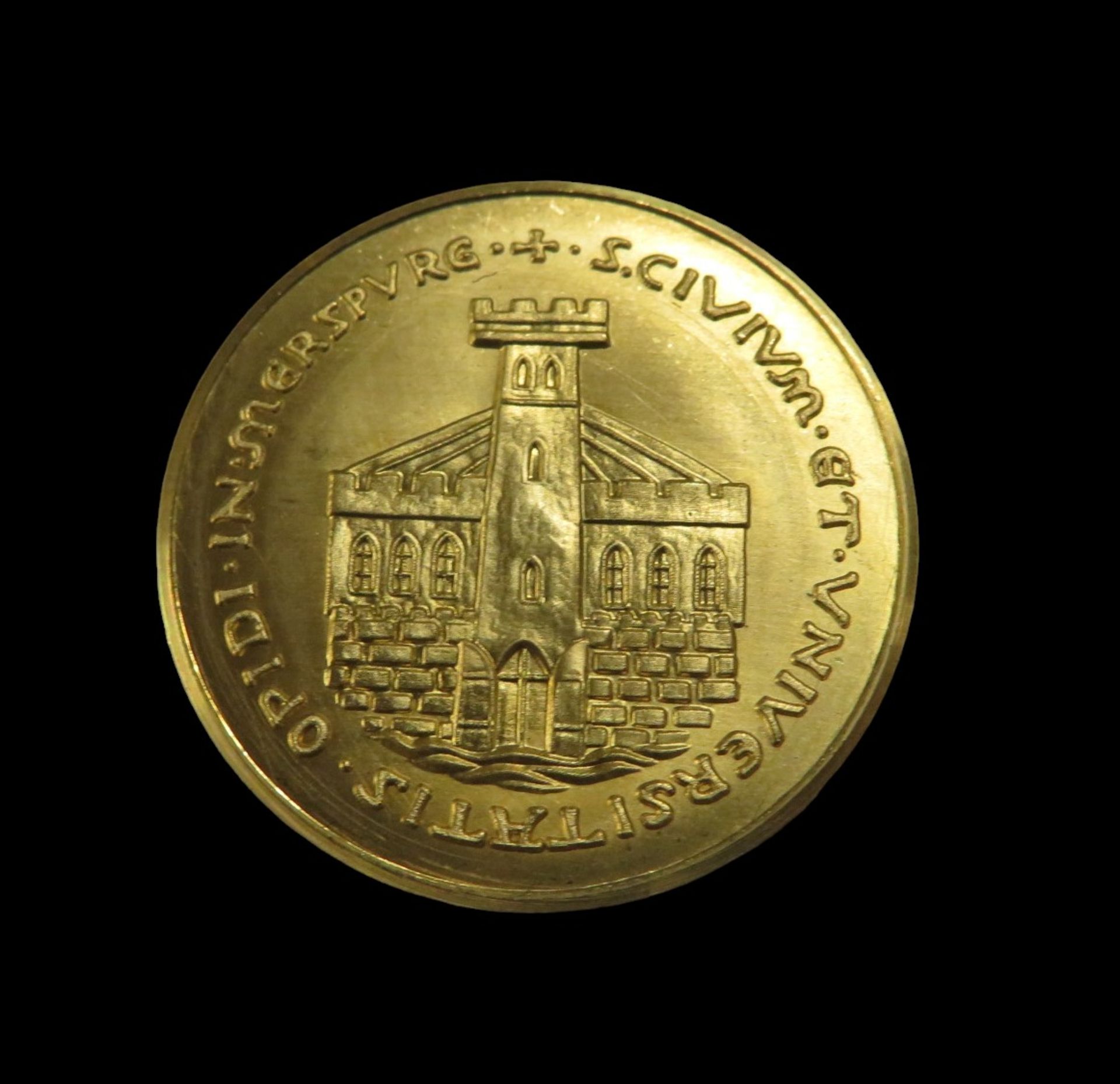 Goldmedaille, Annette von Droste-Hülshoff, Meersburg, Gold 986/000, 8,7 g, d 2,5 cm. - Image 2 of 2