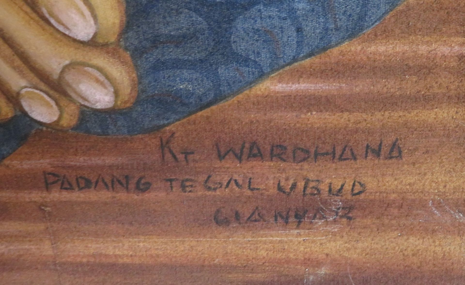 Wardhana, Kr., Balinesischer Maler aus Padang/Ubud, "Gamelan-Orchester", re.u.sign., Öl/Leinwand, 1 - Bild 2 aus 2