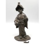 Musizierende, Japan, Meiji Periode, 1868 - 1912, um 1900, Bronze, sign., Musikinstrument rest., 22