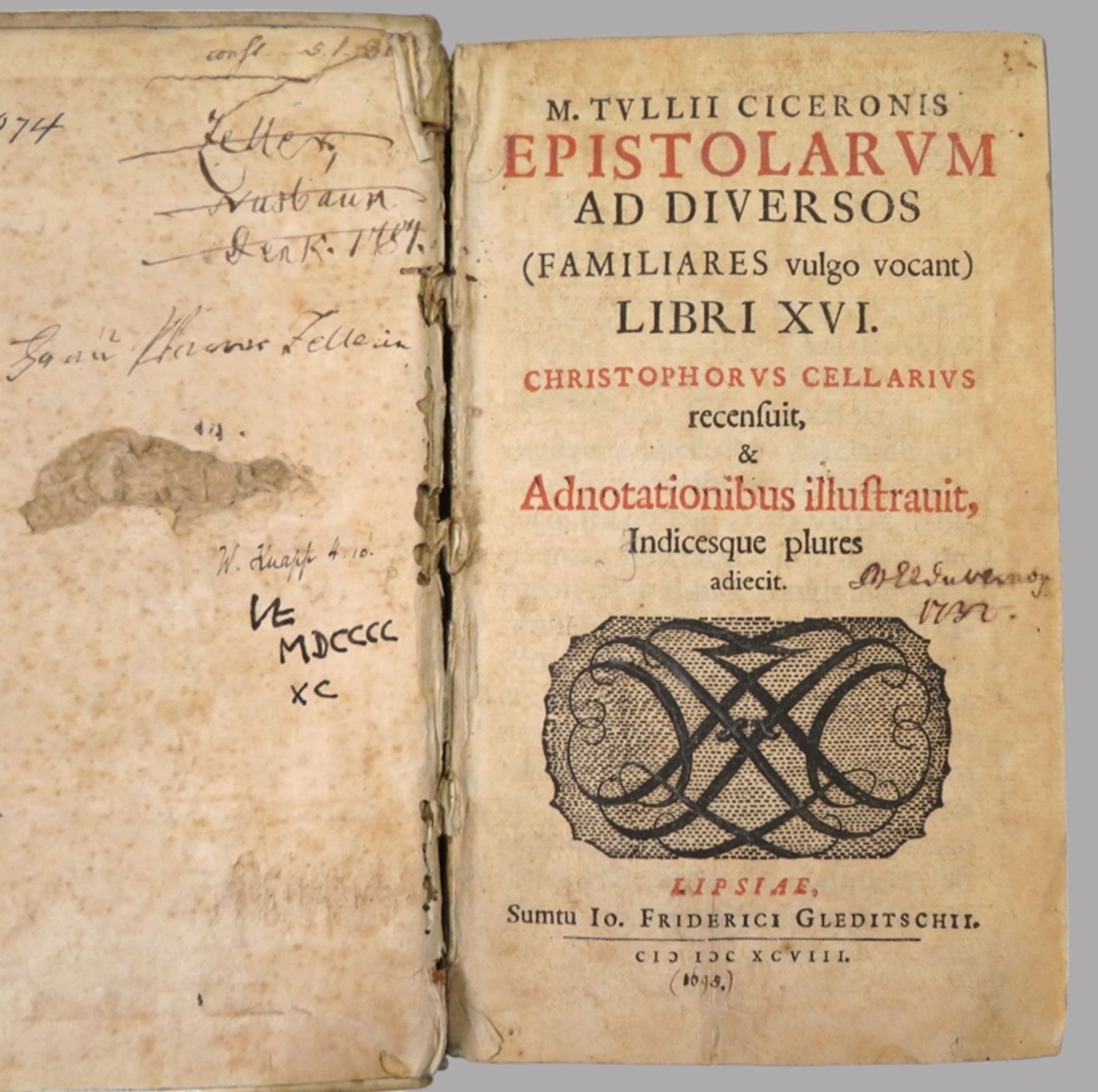 Bd., Cicero, Marcus Tullius: Epistolarum Ad Diversos (Familiares vulgo vocant), Libri XVI. F. Gledi