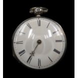 Spindeltaschenuhr, England, Benjamin Bickerton London, 18. Jahrhundert, Gehäuse Silber 925/000, pun