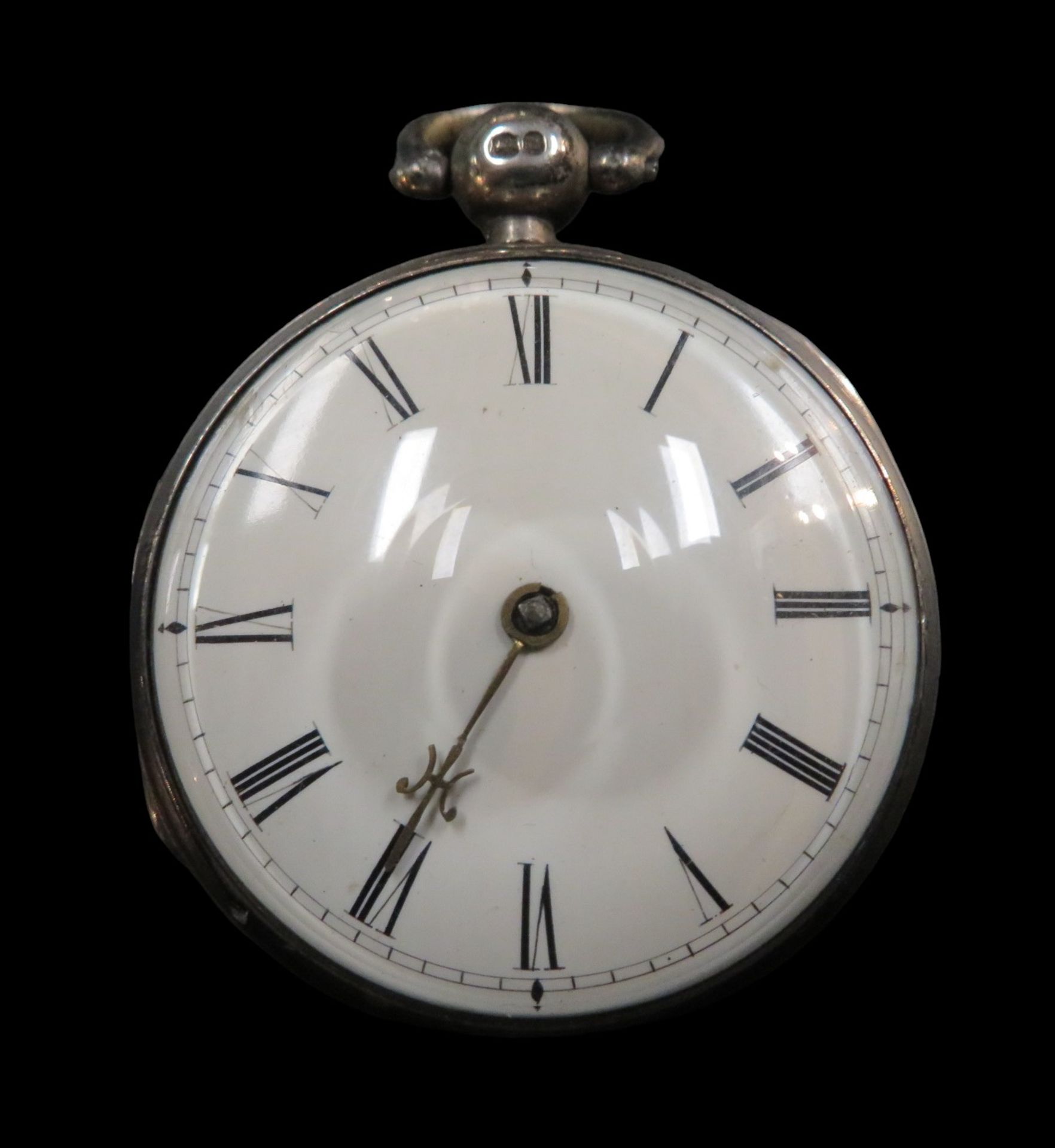 Spindeltaschenuhr, England, Benjamin Bickerton London, 18. Jahrhundert, Gehäuse Silber 925/000, pun