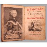 Bd., Friedrich II.: Mémoires pour servir a L'histoire de Brandebourg. 1750, Frontispiz.