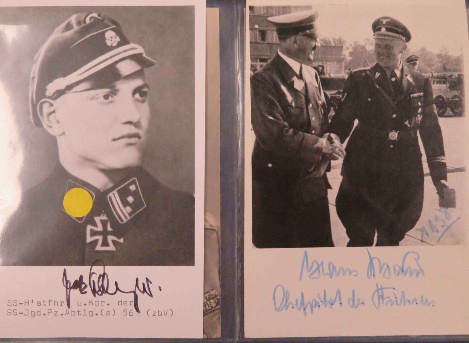 13 Autographen diverser SS-Größen u.a. Ritterkreuzträger, Heinz Harmel (Originalsignatur), Paul Hau - Bild 5 aus 6