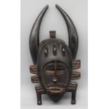 Tanzmaske, Afrika, authentisch, Holz geschnitzt, 32 x 17 x 7,5 cm.