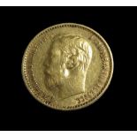 Goldmünze, Russland, 5 Rubel, Nikolaus II, 1899, Gold 900/000, 4,3 g, d 1,85 cm.