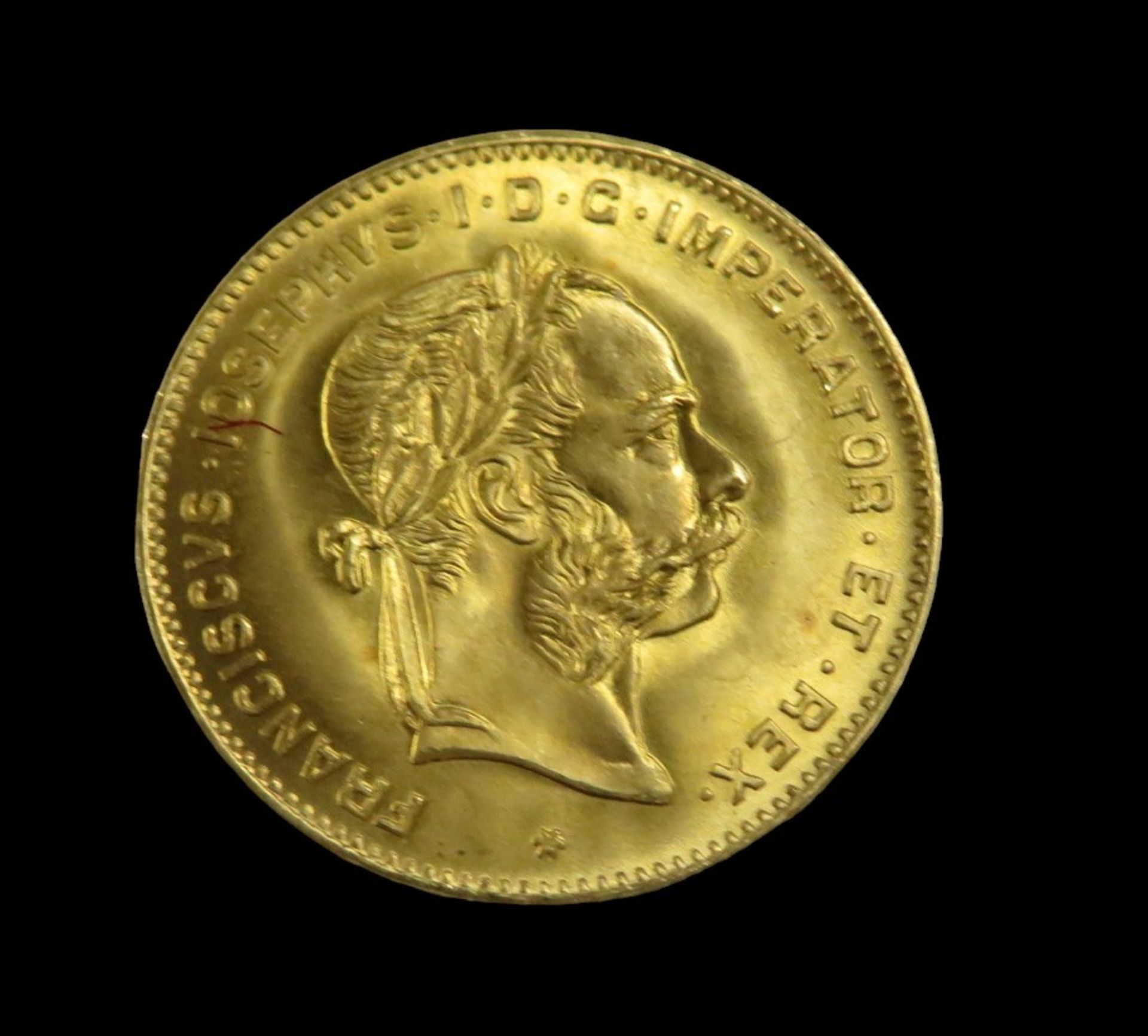 Goldmünze, Österreich, 4 Florin/Goldgulden, Franz Joseph I, 1892, Gold 900/000, 3,23 g, d 1,9 cm.