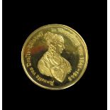 Goldmedaille, Annette von Droste-Hülshoff, Meersburg, Gold 986/000, 8,7 g, d 2,5 cm.