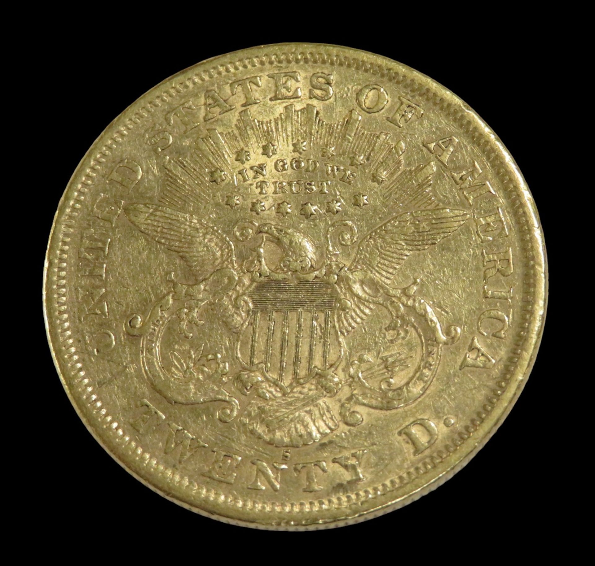 Goldmünze, USA, Liberty Head, 20 Dollars, 1875, Gold 900/000, 33,3 g, d 3,4 cm. - Bild 2 aus 2