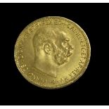 Goldmünze, Österreich, 20 Kronen, Franz Joseph I, 1915, Gold 900/000, 6,7 g, d 2,1 cm.