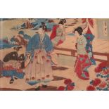 Farbholzschnitt, Japan, um 1900, 25,5 x 39 cm, R. [43 x 54 cm], Prov.: Derer von Schlitz gen. von G