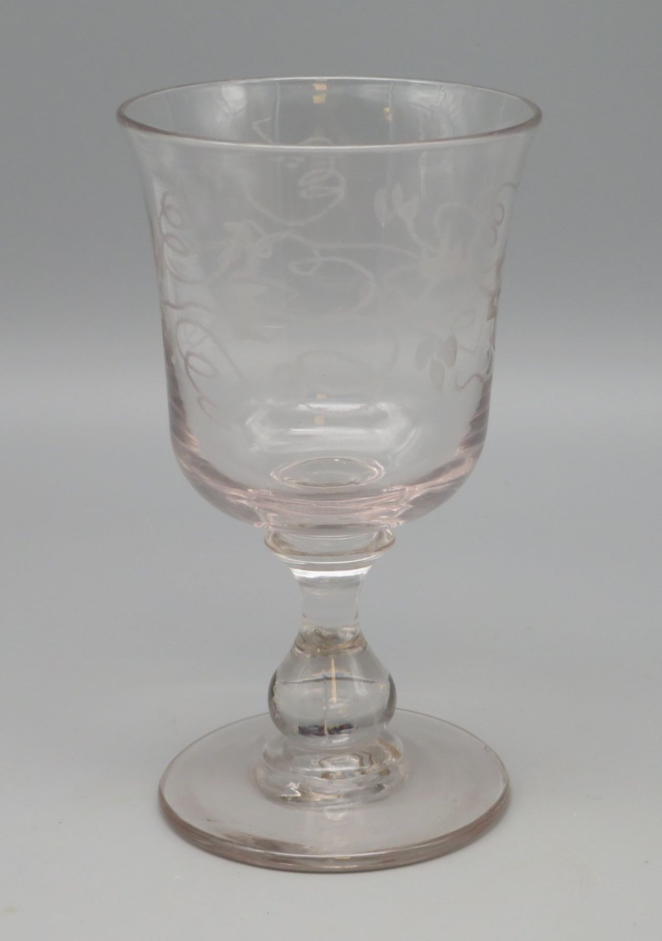 14 diverse, antike Gläser, wohl Frankreich, 19. Jahrhundert, farbloses Glas geschliffen, Ätzdekore, - Bild 2 aus 2