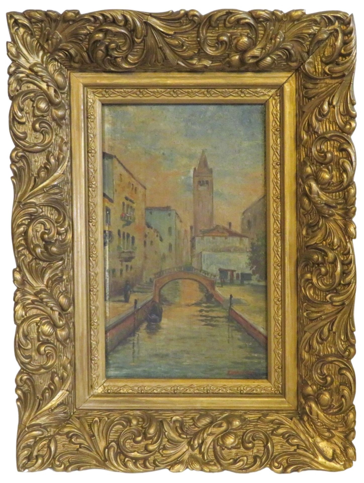 Honocha/Honocna, J., um 1900, "Venezianische Ansicht", re.u.sign., Öl/Holz, 29,5 x 18 cm, R. [46 x - Image 3 of 3