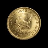 Goldmünze, 2 Rand, Südafrika, 1962, 916,7/000, 8 g, d 2,2 cm.