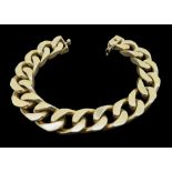 Armband, Flachpanzer, Italien, Gelbgold 585/000, punziert, 128,27 g,l 21 cm, b 1,2 cm.