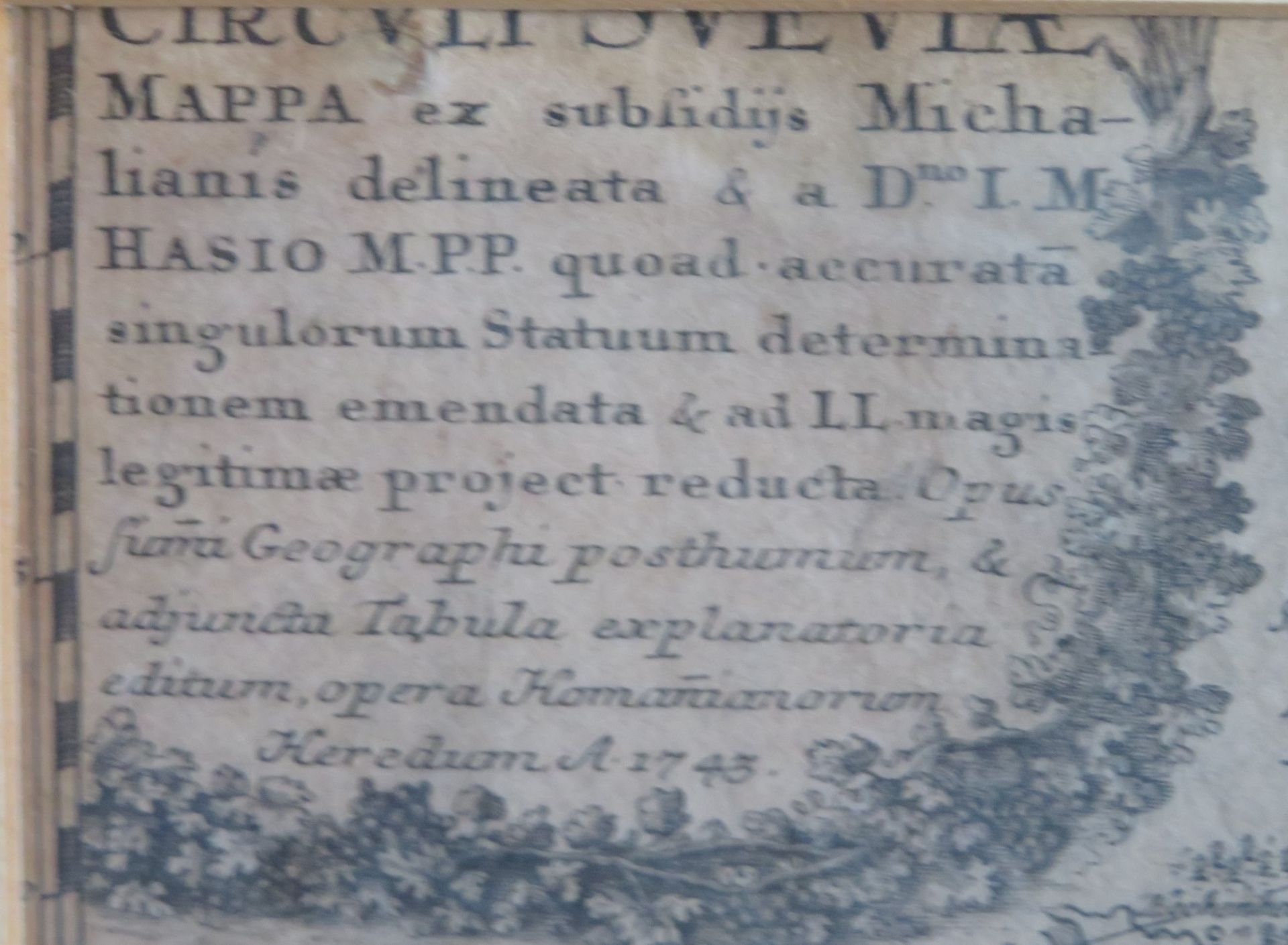 Antike Kupferstichkarte, 1743, "Württemberg mit dem Bodensee", altcol., Knickfalte, 49 x 52 cm, R.  - Bild 2 aus 2