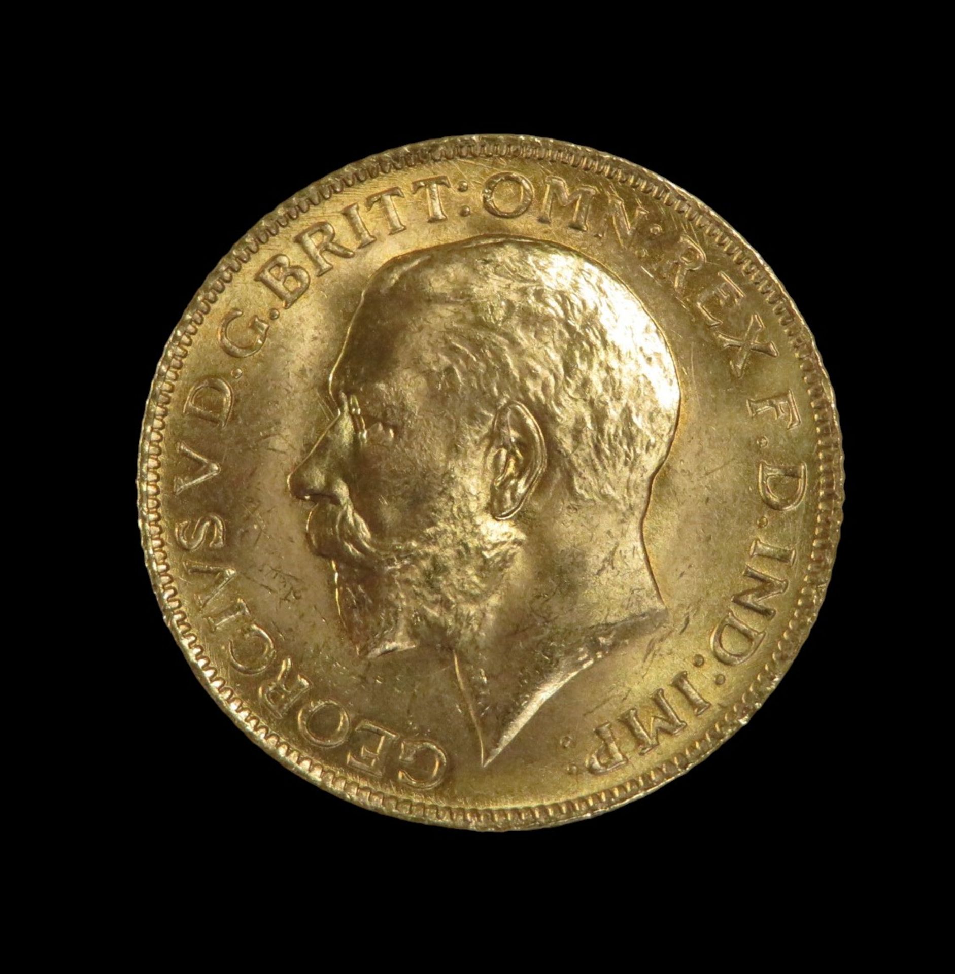 Goldmünze, 1 Pfund, Sovereign, George, 1925, Gold 916/000, 7,99 g, d 2,2 cm.