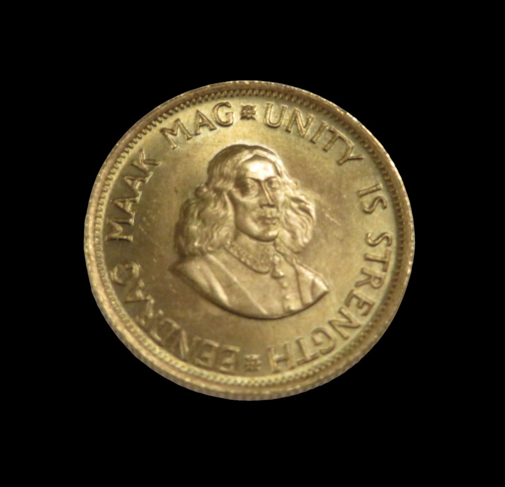 Goldmünze, 2 Rand, Südafrika, 1971, 916,7/000, 8 g, d 2,2 cm. - Image 2 of 2