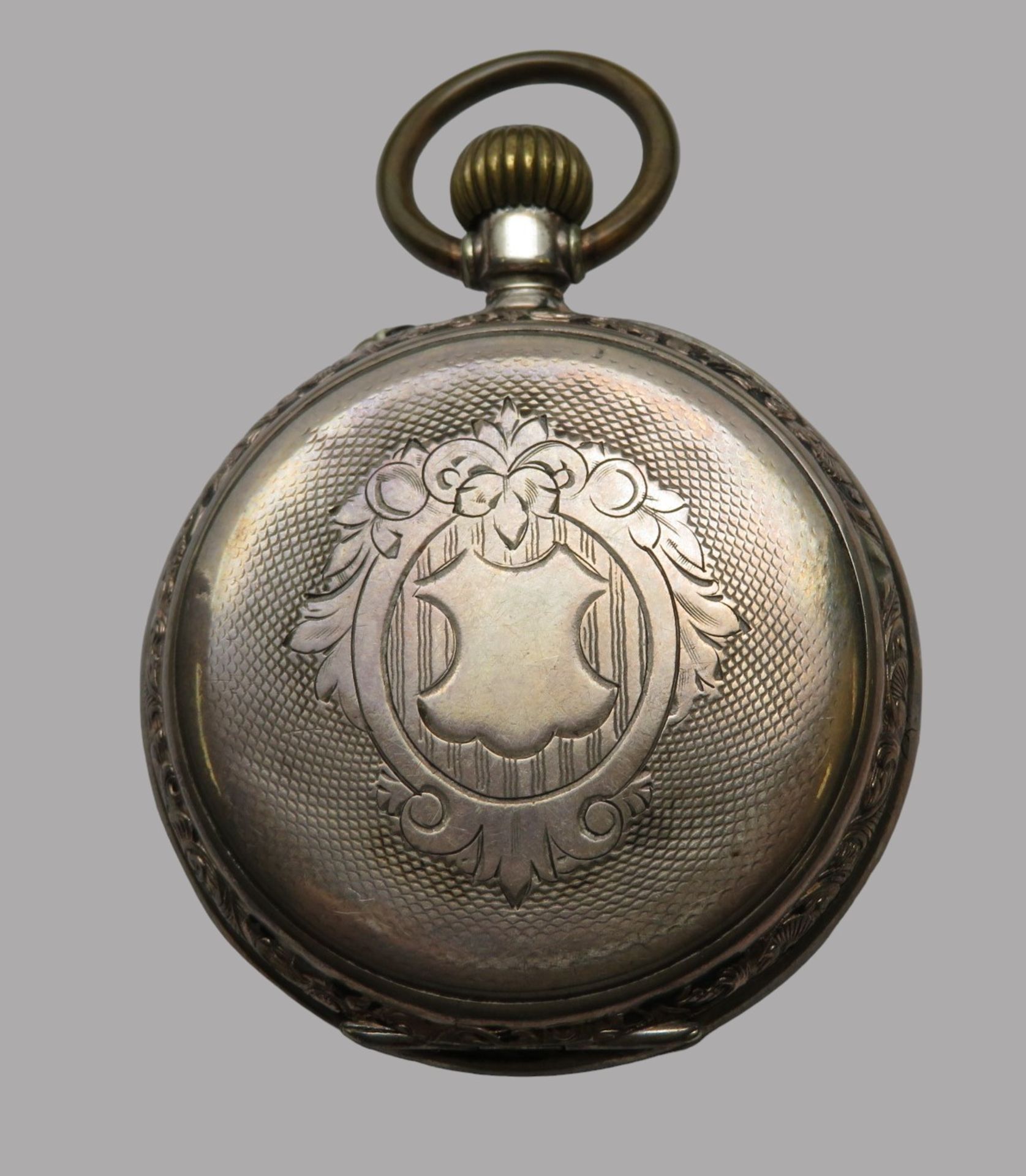 Herrentaschenuhr, um 1900, Gehäuse Silber 800/000, punziert, Kronenaufzug, intakt d (mit Krone) 6 c - Bild 2 aus 3