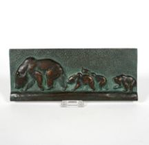 RELIEF/PLAKETTE, Bronze, dunkel patiniert,