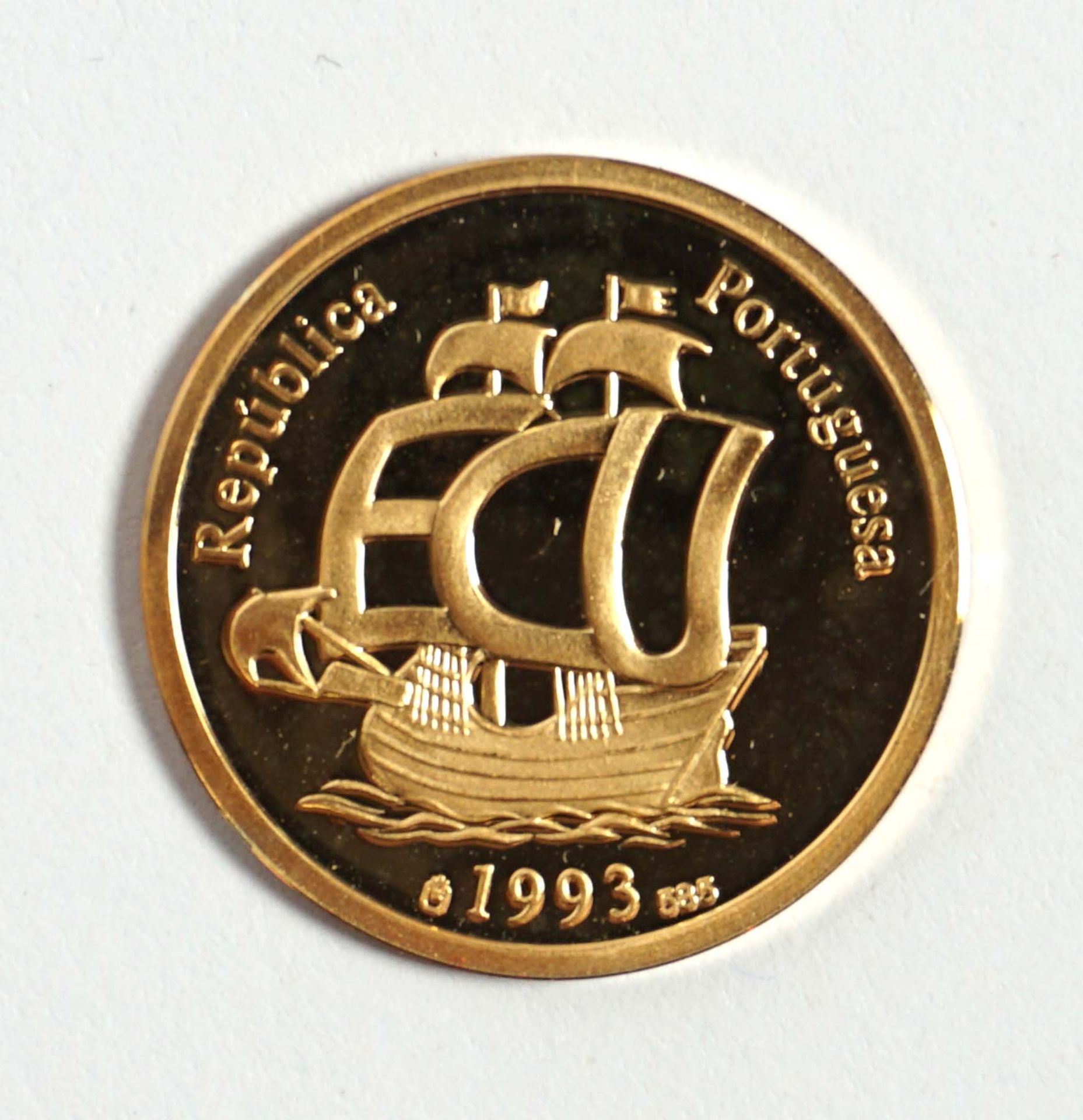 PORTUGAL, ECU-Goldmedaille, 1993, Vasco da Gama, - Image 2 of 2