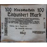 DEUTSCH-SÜDWESTAFRIKA, 1914/15, Kassenschein 100 Mark, sog. Seitz-Note,