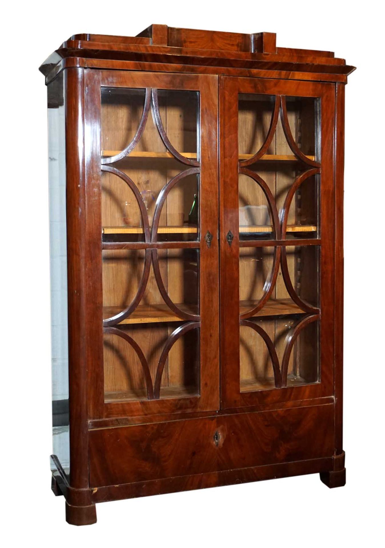 BÜCHERVITRINE, späte Biedermeier-Epoche,