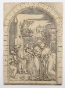 RAIMONDI, Marcantonio, Dürer, Joachim und Anna unter der Goldenen Pforte