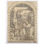 RAIMONDI, Marcantonio, Dürer, Joachim und Anna unter der Goldenen Pforte
