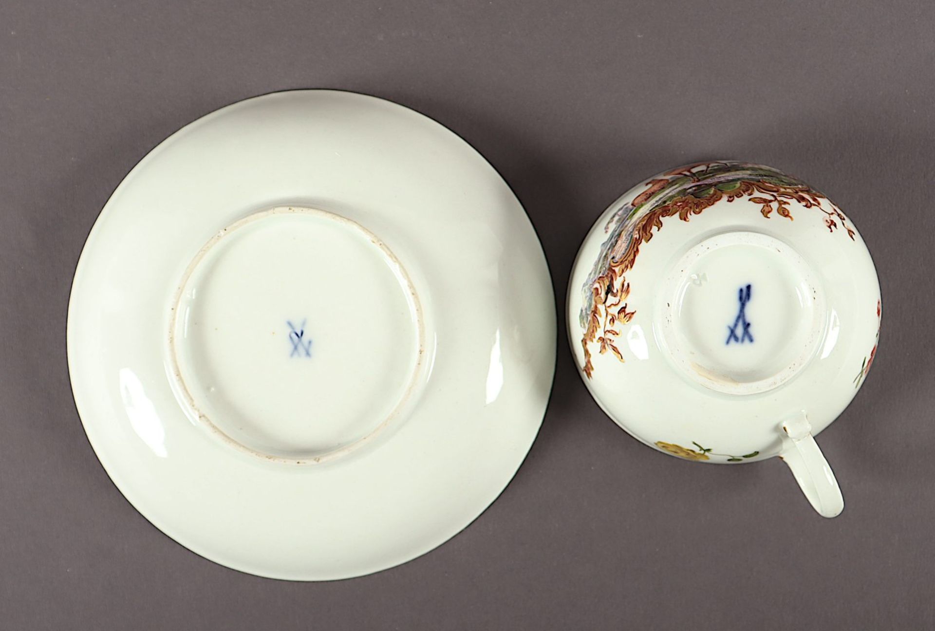 Tasse mit Untertasse, Gottlob Sigmund Birckner, Meissen, um 1765 - Image 3 of 3