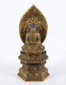 Sitzender Buddha Amida Nyorai, Holz, JAPAN, Meiji