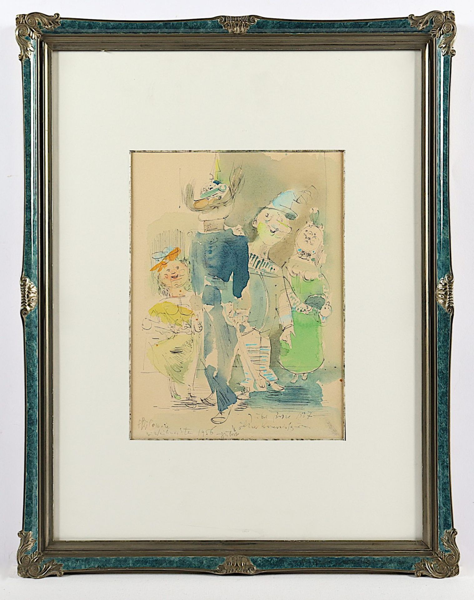 Berke, Hubert, "Figuren", Aquarell, 1937/56, R. - Bild 2 aus 3