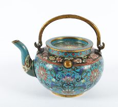 Cloisonné-Teekanne, China, 20.Jh.