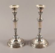 Paar einflammige Leuchter, Silber, Genua, 1805