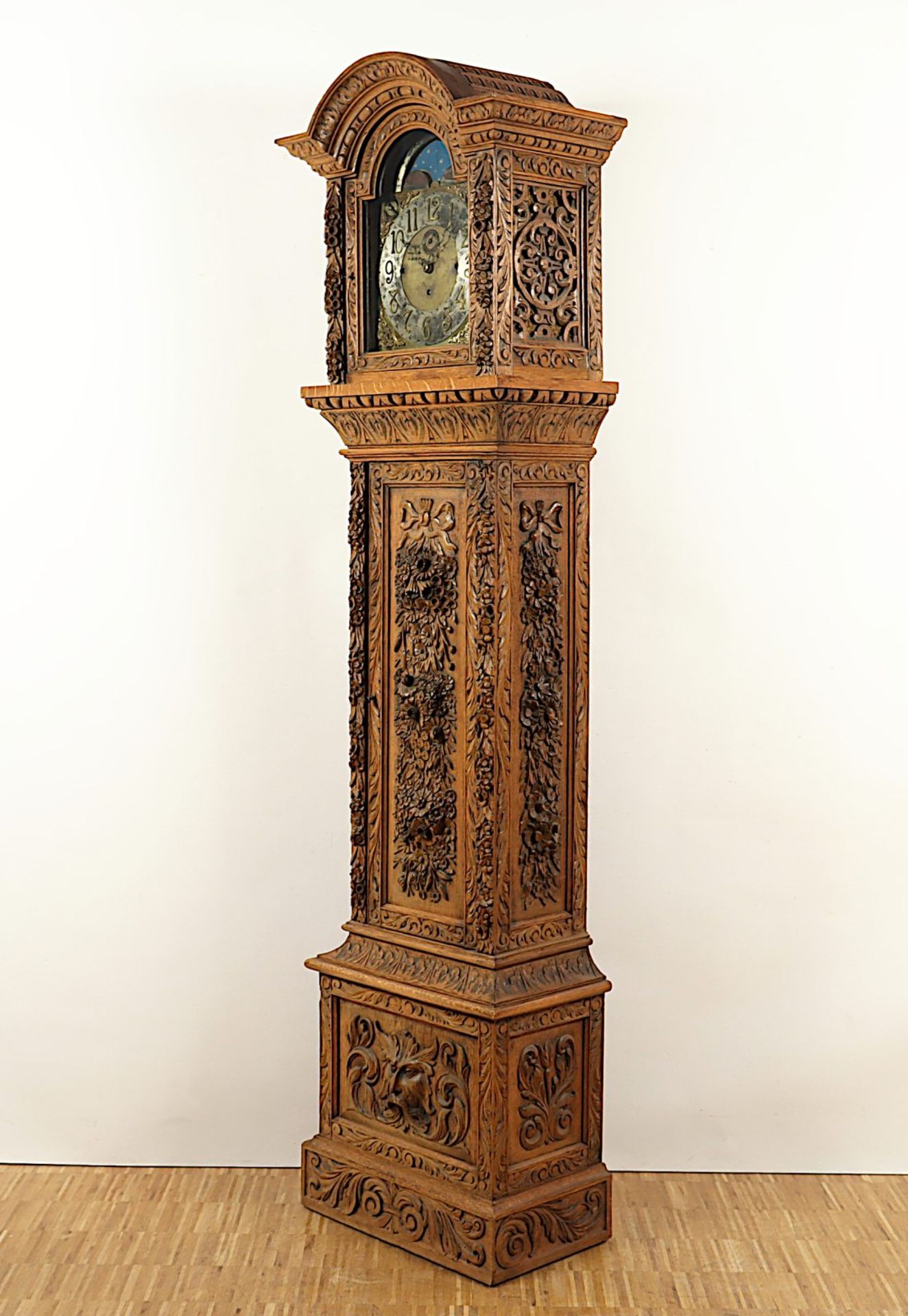 Standuhr mit Prunkgehäuse, Viertelstundenschlag, wahlweise Carillon oder Westminsterschlag, um 1890 - Image 2 of 6