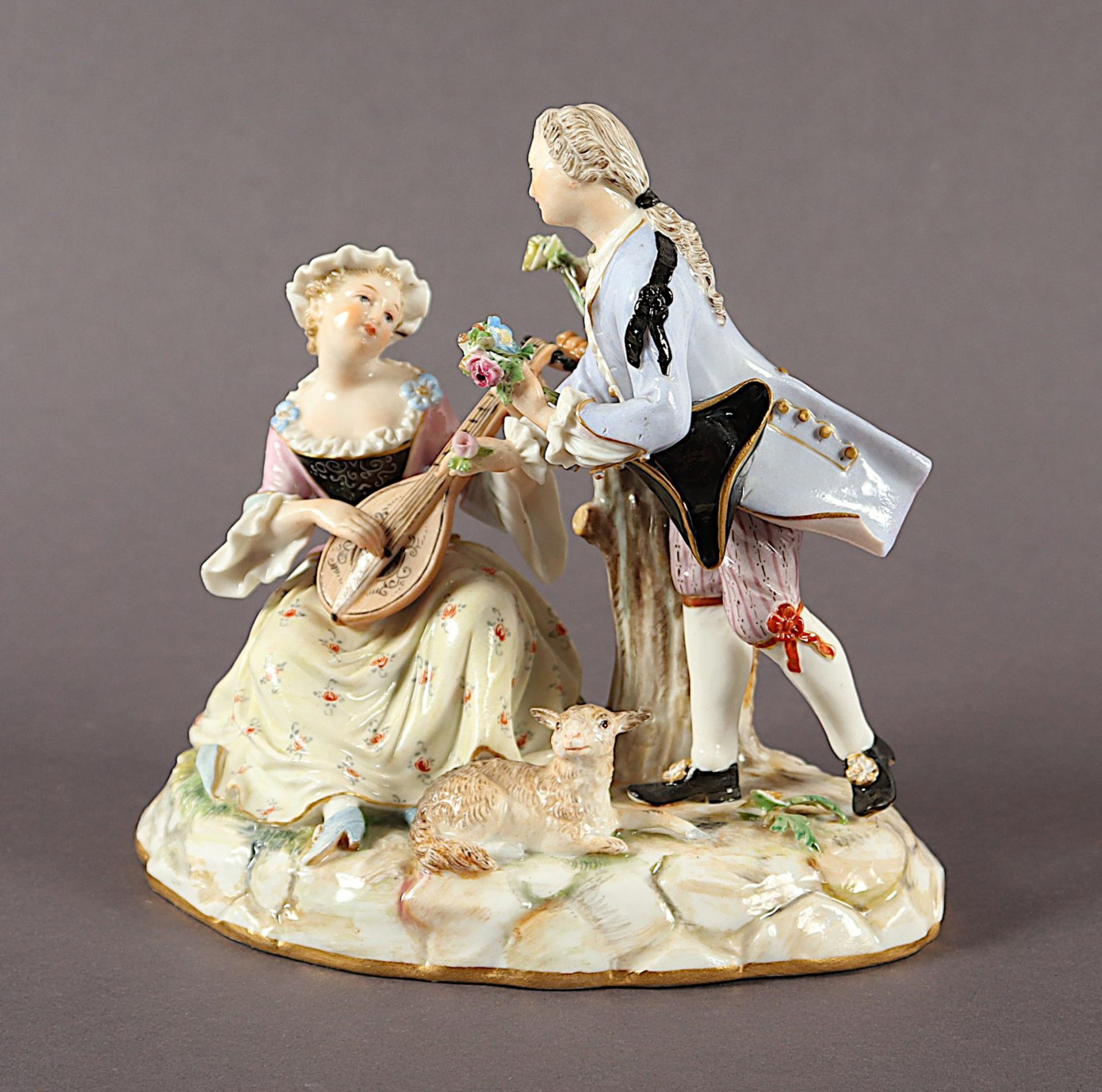 SCHÄFERGRUPPE, Modell 447, Johann Joachim KAENDLER, MEISSEN, E.19.Jh. - Image 2 of 5