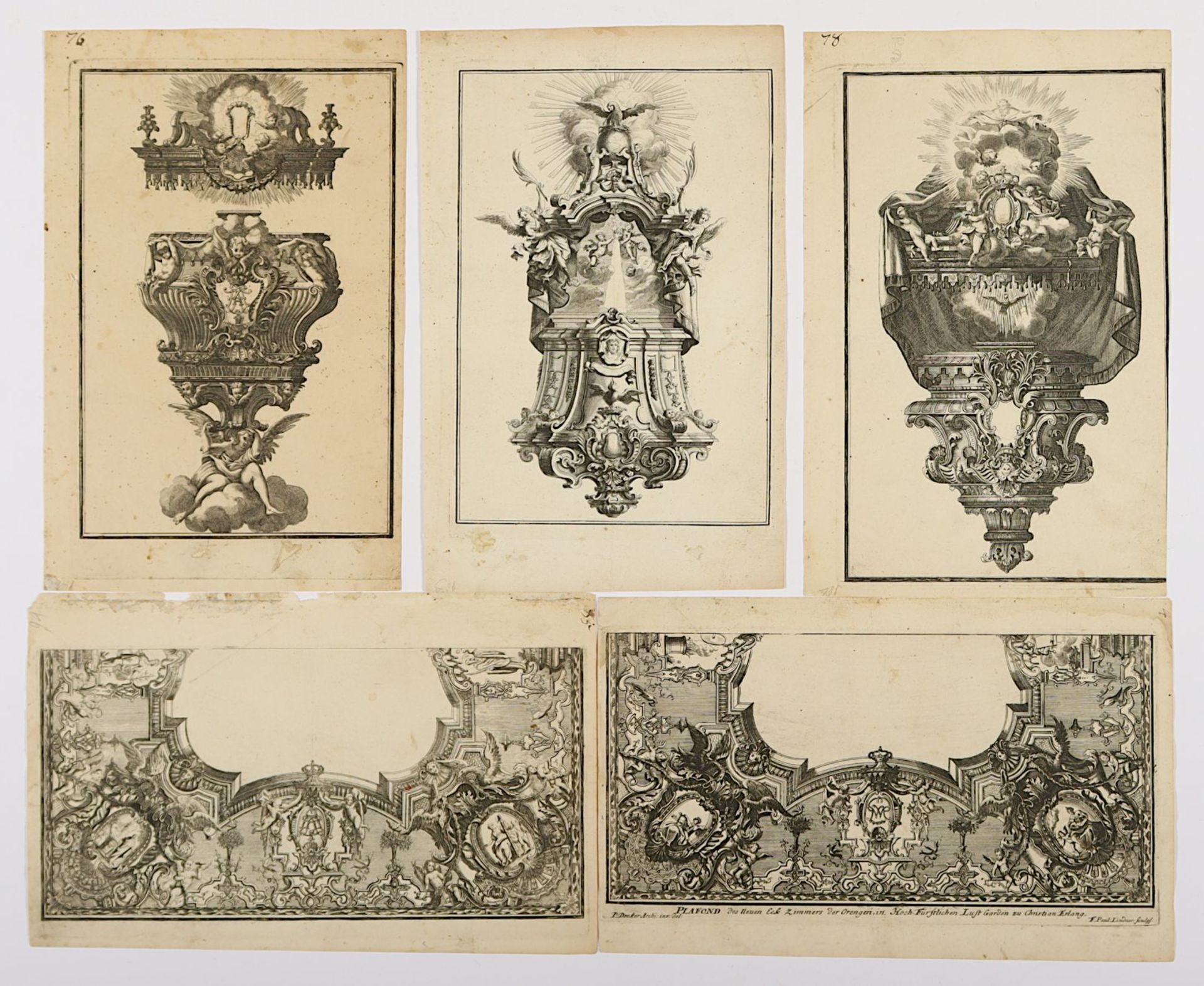 Hauptvorlagenwerk von Schübler, lose Blattsammlung, ungebunden, um 1730 - Image 2 of 5