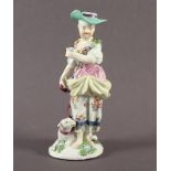 FIGUR MÄDCHEN MIT LAMM, MEISSEN, 18.Jh.